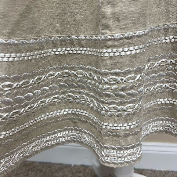 B Moss Elegant Tan ankle length linen skirt Size 2 - Picture 3 of 6